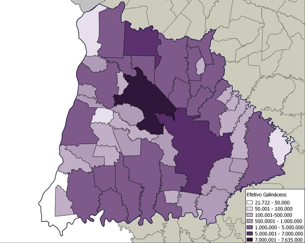 G A L I N Á C E O S Dinâmica ECONÔMICA Produção (Rebanho 2015) Oeste: 99.831.