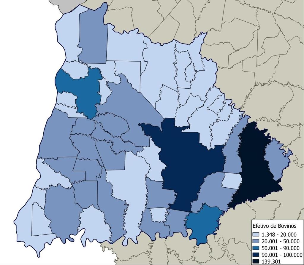 B O V I N O S Dinâmica ECONÔMICA Produção (Rebanho 2015) Oeste: 1.183.