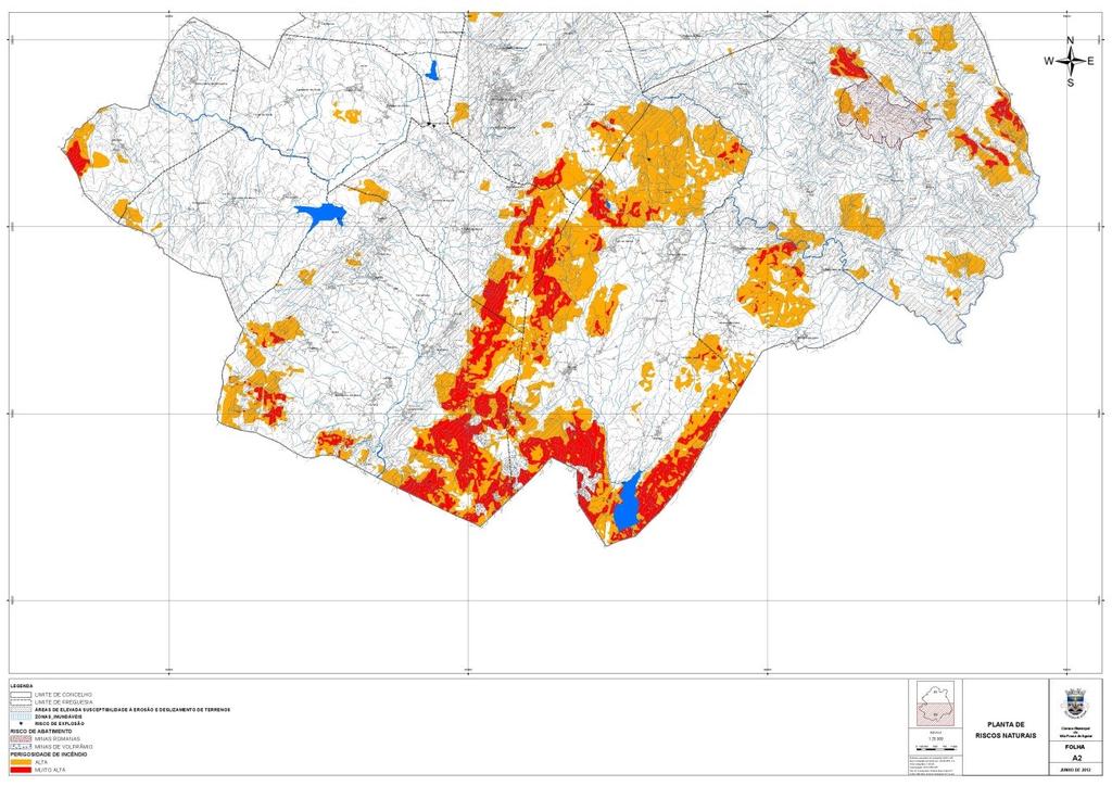 Figura 30 - Carta de Riscos (A2) do PDM de Vila Pouca de Aguiar, 2012 (Fonte: SNIT) A publicação do PDM de Lisboa em Diário da República foi efetuada em 30 de Agosto de 2012.