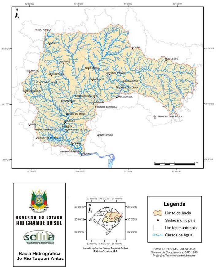 77 Figura 8 Bacia Hidrográfica Taquari-Antas Fonte: Rio Grande do Sul (2010) Antes, porém, deveria ser feito um diagnóstico da realidade regional, que abrangeria tanto os aspectos ambientais como os