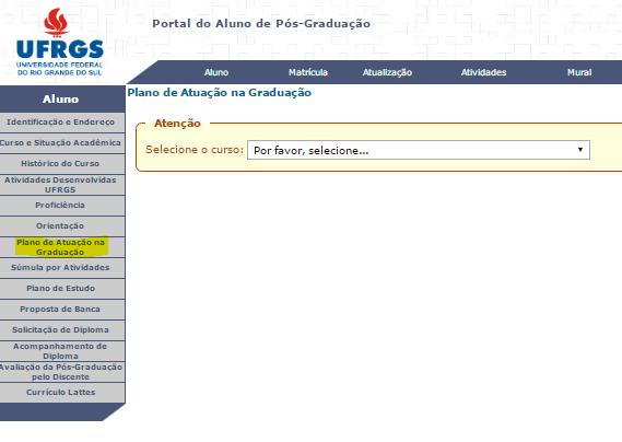 O processo de inserção e aprovação do Plano de Atuação de estágio de pós-graduação possibilita que o Departamento tenha ciência da atuação de estagiários pós-graduandos nas disciplinas da graduação,