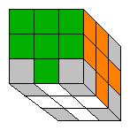 Se a cor R está do lado U do cubinho, rodar a camada superior até que o cubinho esteja em UR.
