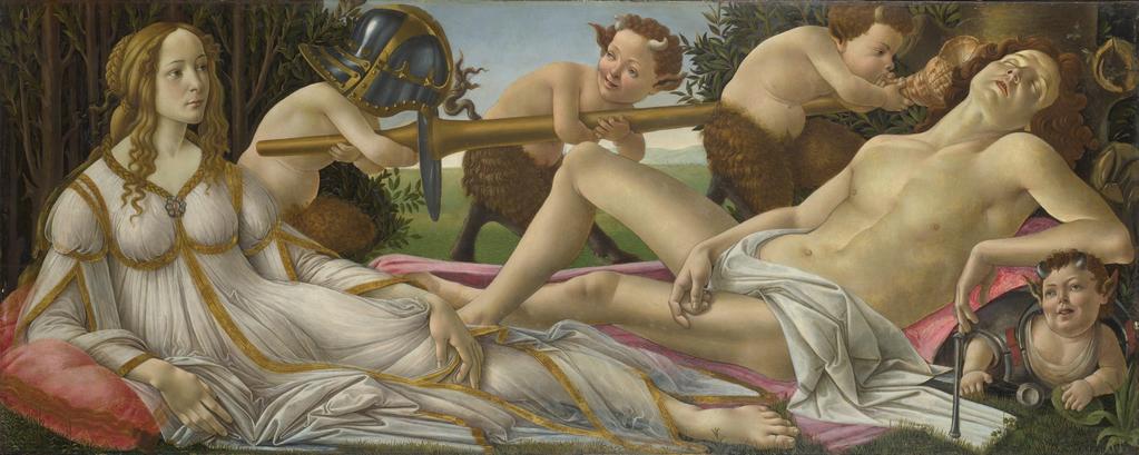 Nesse quadro podemos perceber muito claramente o simbolismo característico de Botticelli em suas obras: o mártir aparece como que desligado da paisagem distante ao fundo, também sua figura não é