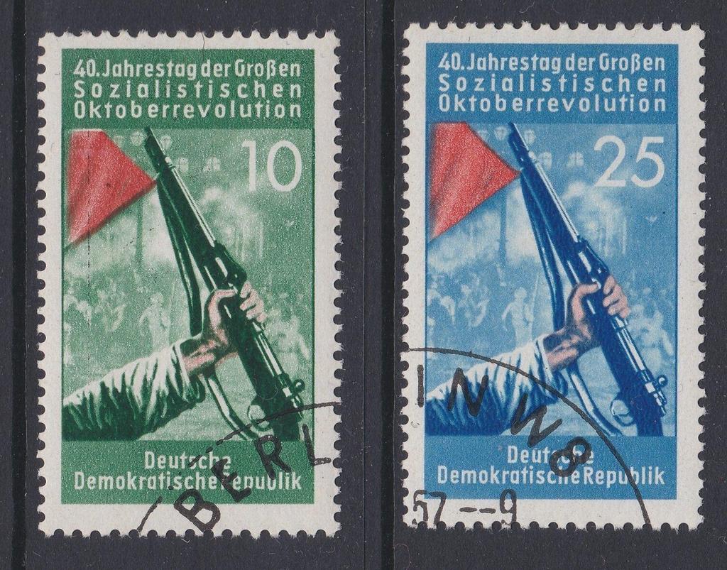 Selos Postais emitidos em 1957, pela Alemanha (DDR),
