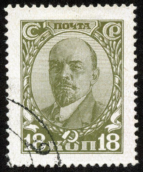 1927: Selo Postal emitido no ano do 10º Aniversário da Revolução Russa.