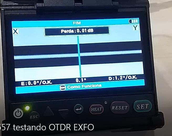 655 em backbones, máquina 0,03dB, OTDR 0,47dB (ACEITÁVEL até 1dB em máquinas