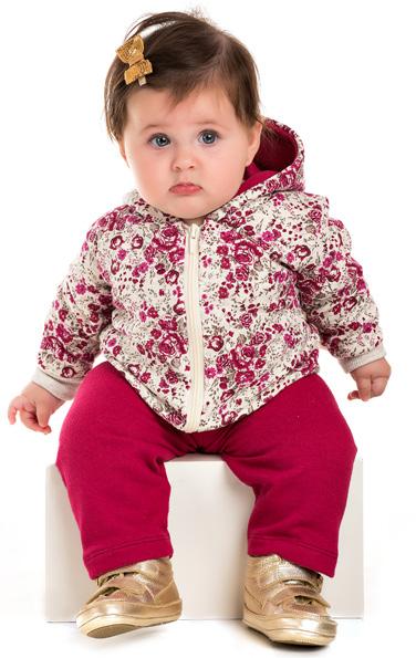 Bordo CJ PARKA COM GOLA MOLETOM ROTATIVO E LEGGING MOLECOTTON LISA Micro Floral f.