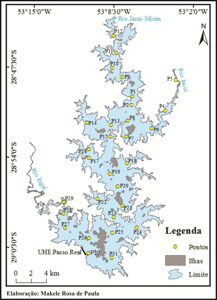 42 Figura 9 - Localização dos pontos amostrais no Reservatório Passo Real.