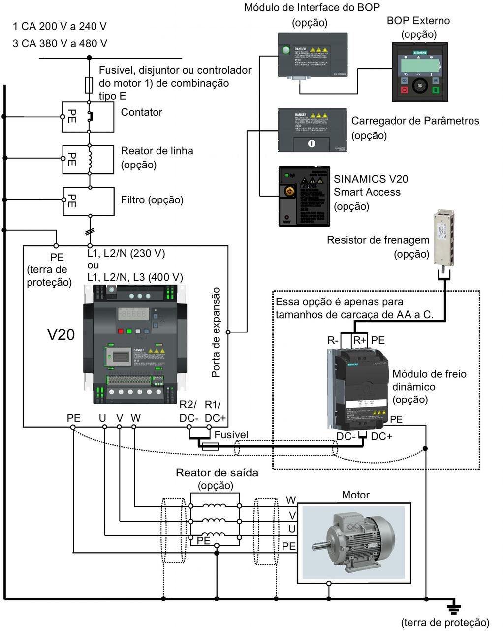 Instalação do sistema elétrico 4.1 Conexões normais do sistema 4.