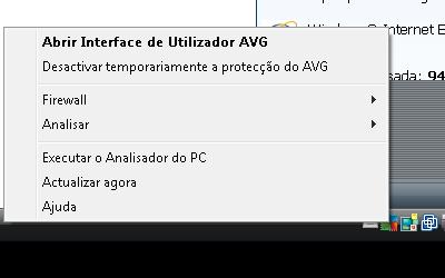 5.5. Ícone da barra de tarefas O Ícone AVG da Barra de Tarefas (na barra de tarefas do Windows, canto inferior direito do ecrã) indica o estado actual do seu AVG Internet Security 2012.