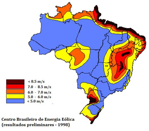 2.4 Energia Eólica no Brasil O Brasil é um país cuja produção de eletricidade baseou-se, historicamente, na dependência de duas principais matrizes: a hidrelétrica, predominante e prioritária, e a