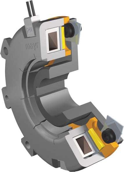 ROBA -quick electromagnetic brake Exact positioning over the entire service lifetime High torque security due to an optimised magnetic circuit and new design of the ROBA -quick.