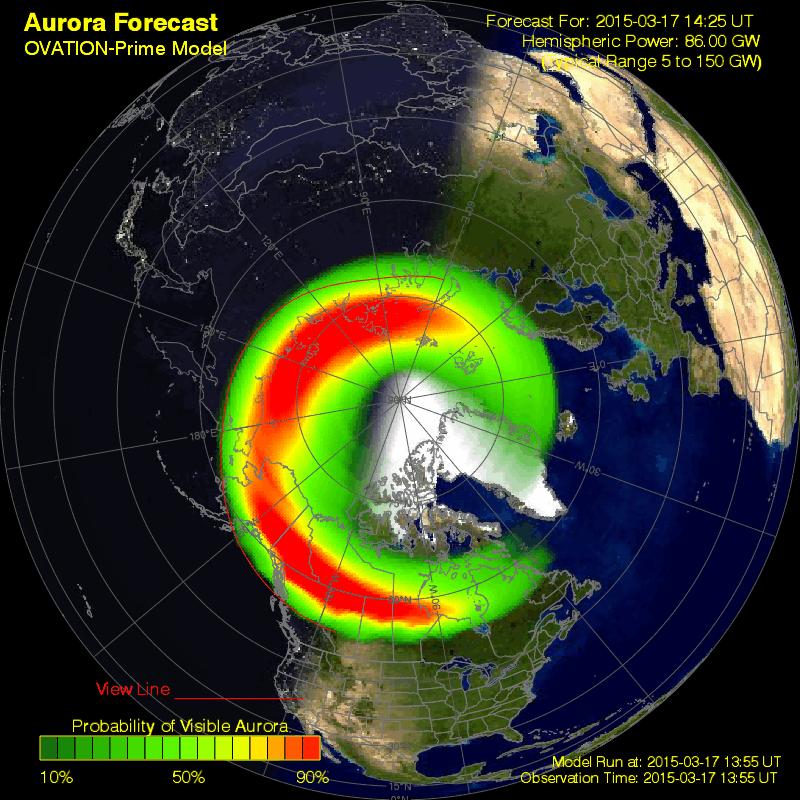 Storm on March 17 2015 @ 11:14 AM BLT A G4 (Severe) geomagnetic storm was observed today at 07/1358 UTC(09:58 EDT). This is the response to a pair of CMEsleaving the Sun on 15 March.