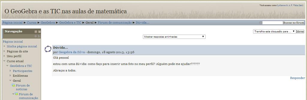 3º passo: Após escrever basta clicar em Enviar mensagem ao fórum no final da página (fig. 20).