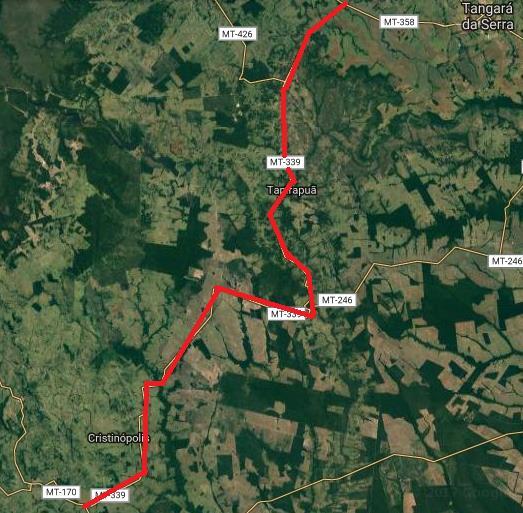 o escoamento da produção dos centróides de Campo Novo do Parecis e Tangará da Serra até a cidade de Cáceres, além de potencializar a economia da região.