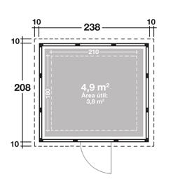 NH3 Branco, Antracite, Cinza Claro e Branco revestido com grânulos de pedra Porta simples com plexiglass fosco (4 mm) Os esquinas exteriores são em Antracite, exceto no caso das paredes exteriores em