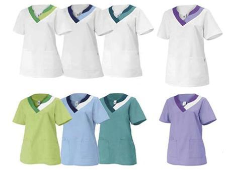 Algodão, 50% Poliéster Tamanhos: XS-XXL e azul claro; Branco e azul