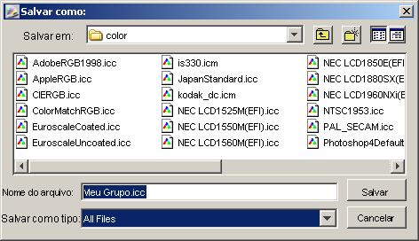 COLORWISE PRO TOOLS 37 Carregamento de grupos de cores personalizados É possível carregar grupos de cores personalizados do Fiery EXP250 para o computador como arquivos ICC.