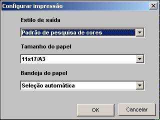 COLORWISE PRO TOOLS 41 7 Selecione as configurações adequadas nos menus Estilo de saída, Tamanho do papel e Bandeja do papel.