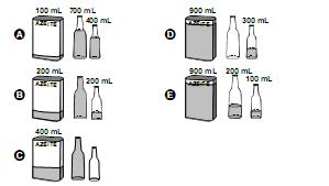 200 ml e queira guardar o restante do azeite em duas garrafas, com capacidade para 500 ml e 800 ml cada, deixando cheia a garrafa maior.