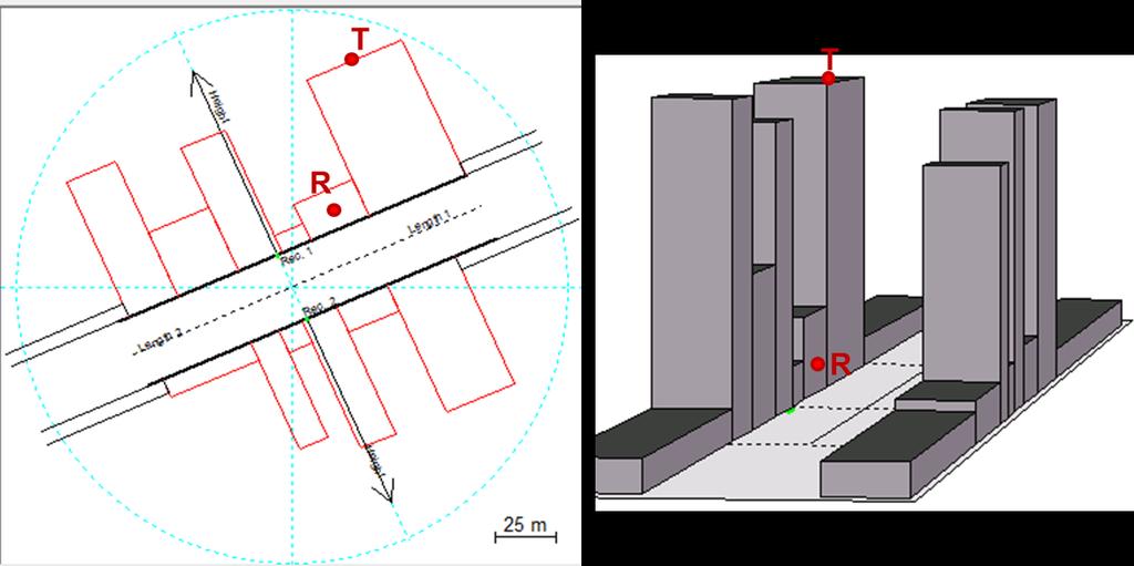 34 5.2.1 Configuração geométrica do cânion Um dos fatores necessários para a simulação das concentrações em cânions é a disposição dos edifícios e estrutura da rua.