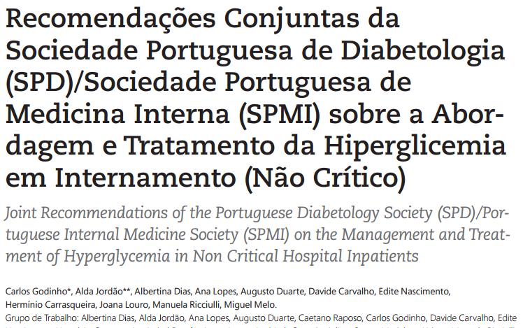 controlo glicémico no doente hospitalizado, não-crítico, com hiperglicemia pelos seus efeitos deletérios na doença aguda, surgindo como fator de risco independente