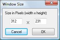 8. Em Window Size, como o nome indica, configuramos as dimensões da janela de captura de imagem, como se pode ver na Figura 13.