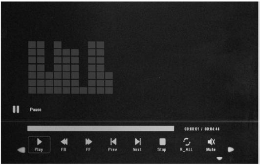 Reprodução de Música Durante a reprodução de música, prima INFO para exibir a tela controla e selecione a função