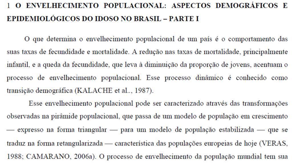 quantidade de citações, 2. qualidade das citações, 3. autores e publicações de peso citados, 4.