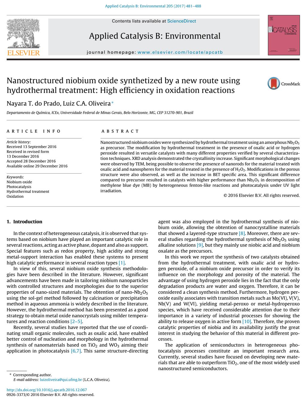 9.2 Artigo Publicado - Nanostructured niobium oxide synthetized by a new