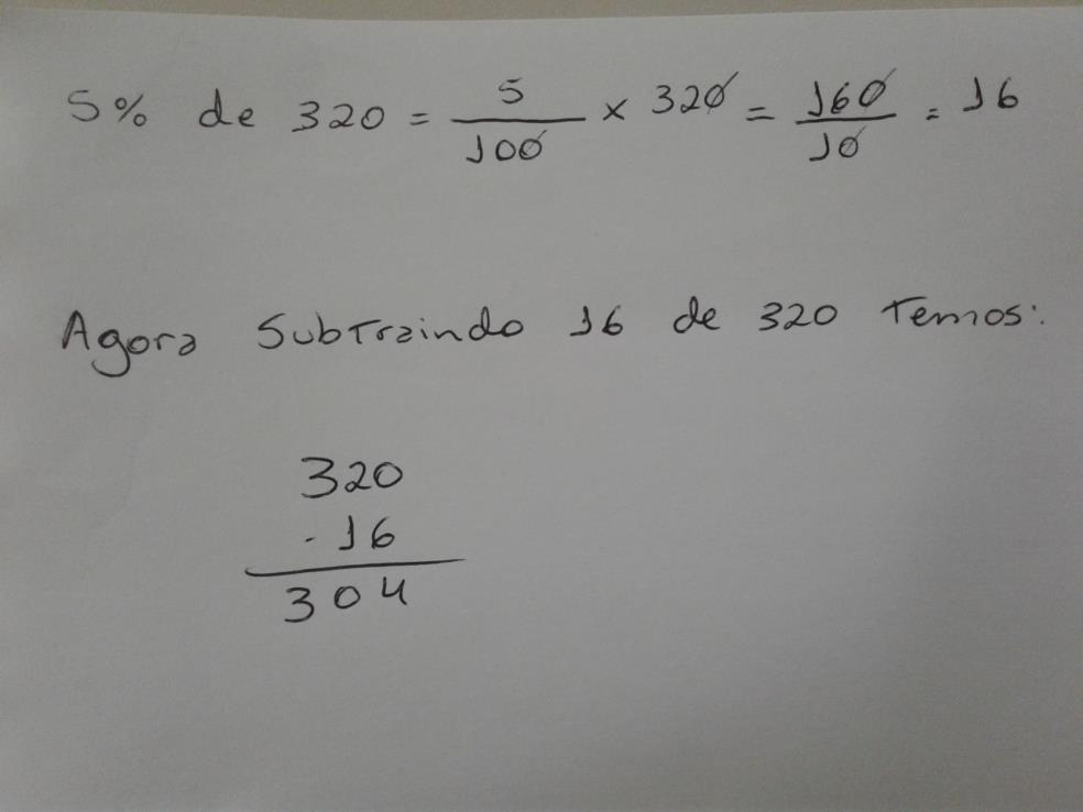 Mas se preferimos usar os nossos conhecimentos de matemática financeira, utilizamos a técnica da figura 08. Figura 08 - usando a fórmula de porcentagem para obter o desconto.