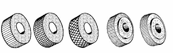 As recartilhas, que dão nome ao conjunto da ferramenta, são roletes de aço temperado, extremamente duros e que possuem uma série de dentes e estrias que penetram, mediante grande pressão, no material