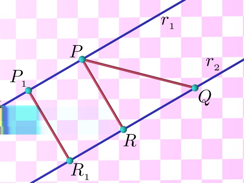 214 1.. DISTÂNCIA ENTRE DUAS RETAS PARALELAS NO ESPAÇO d(p, Q) d(p, R) = d(p 1, R 1 ).