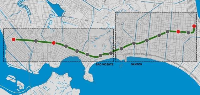 Lote II VLT realiza 1ª viagem, em São Vicente - testes Inicio operação assistidas - escolas/club es - 3 ESTAÇÕES Chegada do 4º VLT - 1º produzido no Brasil Assinatura Contrato PPP para