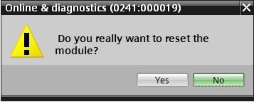 Para isto, selecione a função "Reset of PROFINET interface parameters" (Reset dos parâmetros