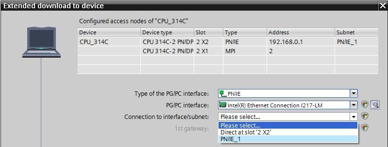 Connection to interface/subnet (Conexão com interface/sub-rede)