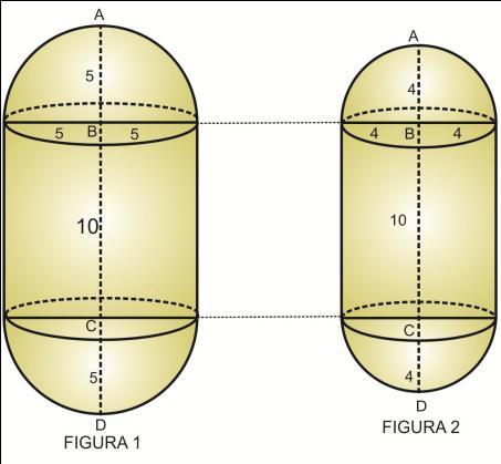 QUESTÃO 176 Uma empresa farmacêutica produz medicamentos em pílulas, cada uma na forma de um cilindro com uma semiesfera com o mesmo raio do cilindro em cada uma de suas extremidades.