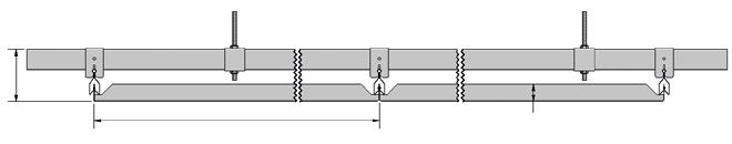 Sistema de montagem: Estrutura dupla com perfil oculto (Montagem alternativa) 82 mm TECTOS METÁLICOS 600 mm Medida variável* (*) Medida variável em função do tipo de painel Opcional: CLIP-IN 1 FLEX -