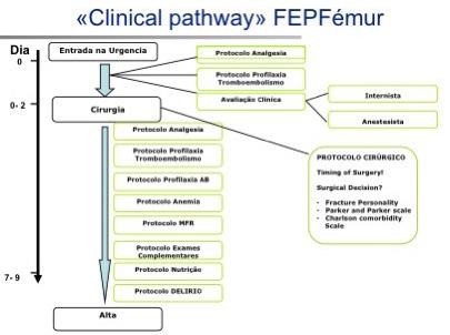 Figura 3: Fraturas proximais do fémur entre 2006-2009 no Hospital Prof. Doutor Fernando Fonseca. Figura 5: Percurso clínico para as fraturas da extremidade proximal do fémur.
