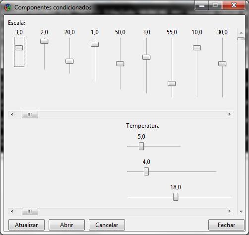 A Figura 27 apresenta a interface gráfica originalmente desenhada no Delphi e sua versão traduzida para a GTK+ é apresentada na