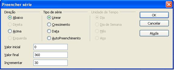 Como fazer: Ative a célula A4 e selecionar Editar > Preencher > Seqüência.