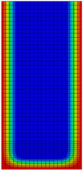 Modelo Bidimensional As análises em duas dimensões foram aplicadas apenas em modelos térmicos, com a finalidade de estudar a redução da seção transversal e a distribuição de temperatura no interior