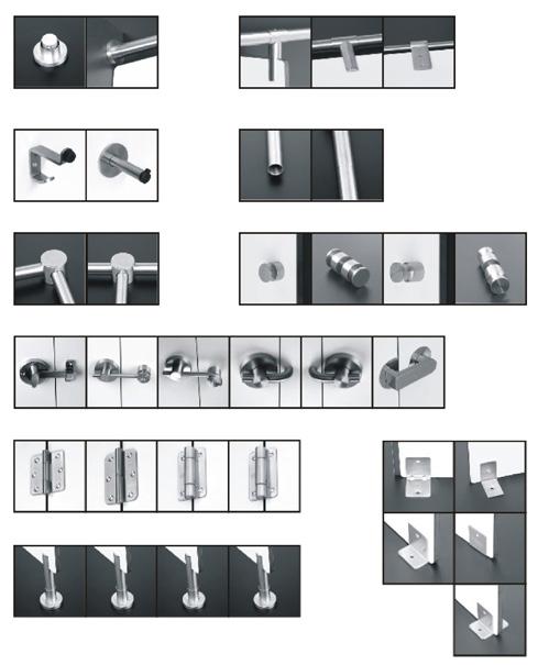 Sistemas modulares para cabines sanitárias / L/1577 EXEMPLO DE UTILIZAÇÃO DAS FERRAGENS PARA MÓDULOS SANITÁRIOS /