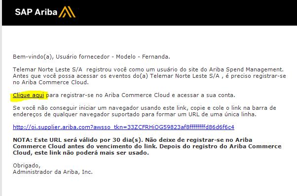 receberá um e-mail.