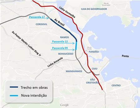 Quarta-feira 31/05/17 30 16 TransBrasil: Ampliado no último dia 20, trecho em obras na Avenida Brasil vai de Bonsucesso até a altura de Cordovil Para dar continuidade aos trabalhos de construção do