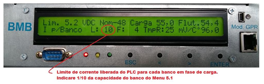 6.d) - Definir as caraterísticas das Baterias nos Menu 5 No Menu 5.1 (Fig.