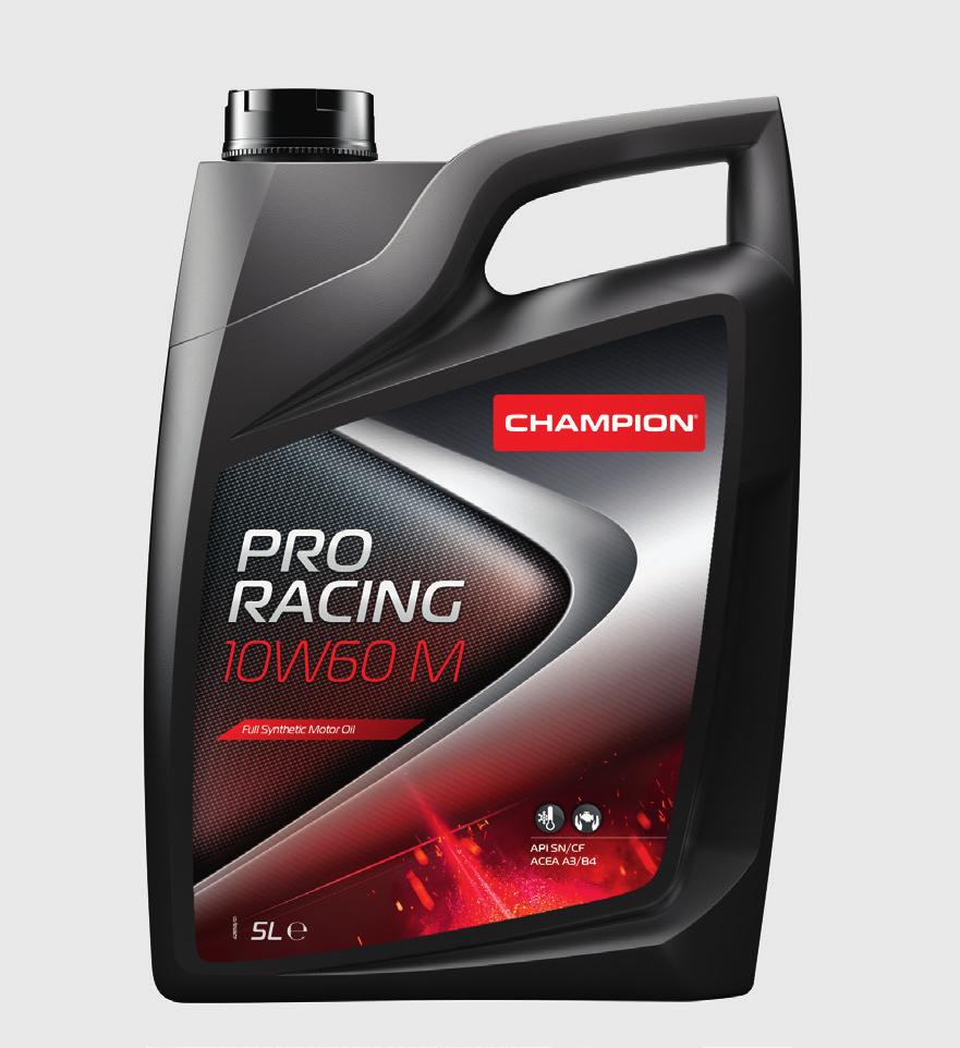 NOVOS PRODUTOS NOVIDADE CHAMPION PRO RACING 10W60 M PRINCIPAIS VANTAGENS Muito boa fluidez a baixas temperaturas. Extraordinária limpeza e durabilidade do motor.