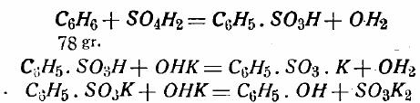 Chave do ponto n.º 8 A substância é o fenol ordinário. As reacções que se passam são representadas por: O pêso de benzina empregado foi 82,97 gramas.