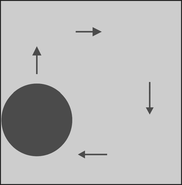 Exercícios Complementares 10. (UFRJ/009) Um disco se desloca no interior de um quadrado, sempre tangenciando pelo menos um dos seus lados.