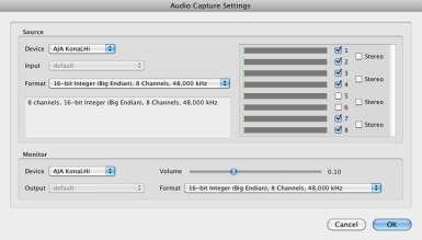 10/12 10) Vá em Capture Audio Settings; Selecione os parâmetros de áudio na aba Audio Capture Settings; Para
